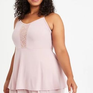 Torrid Light Pink Lace Detail Tank Top